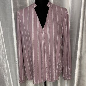 Jennifer Lopez Set of 2 V Neck Stand Collar Women’s S Navy & Lavender Metallic